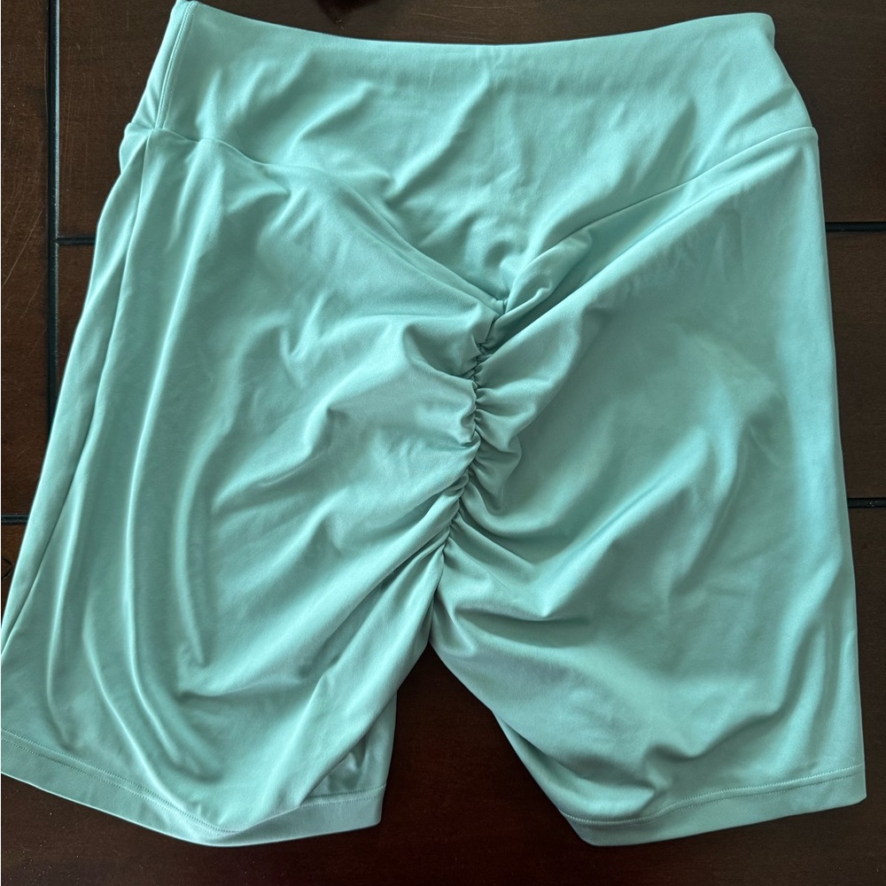 Gymshark Green Bike Shorts with Ruched Back